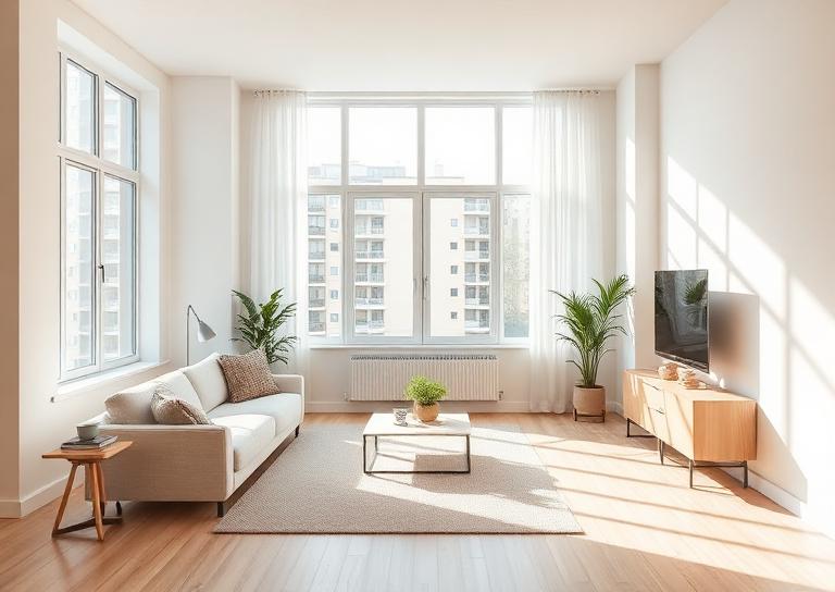 Bright modern Everett apartment interior cleaned by Sweet Home Cleaning